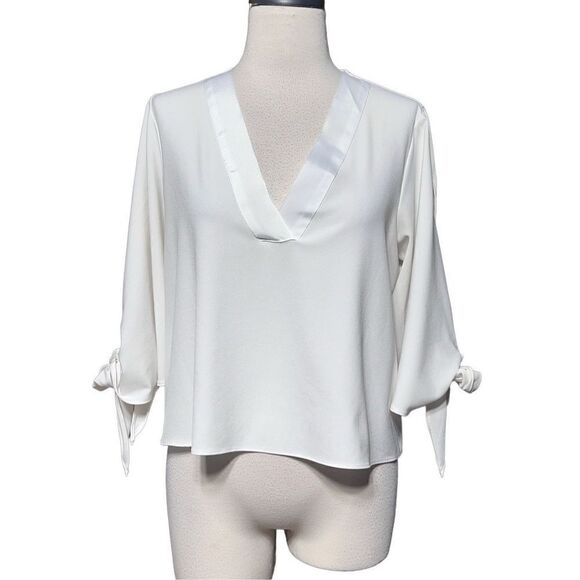 Zara Basic Boxy Oversized 3/4 Sleeve White Blouse Top Size Medium - Picture 1 of 4